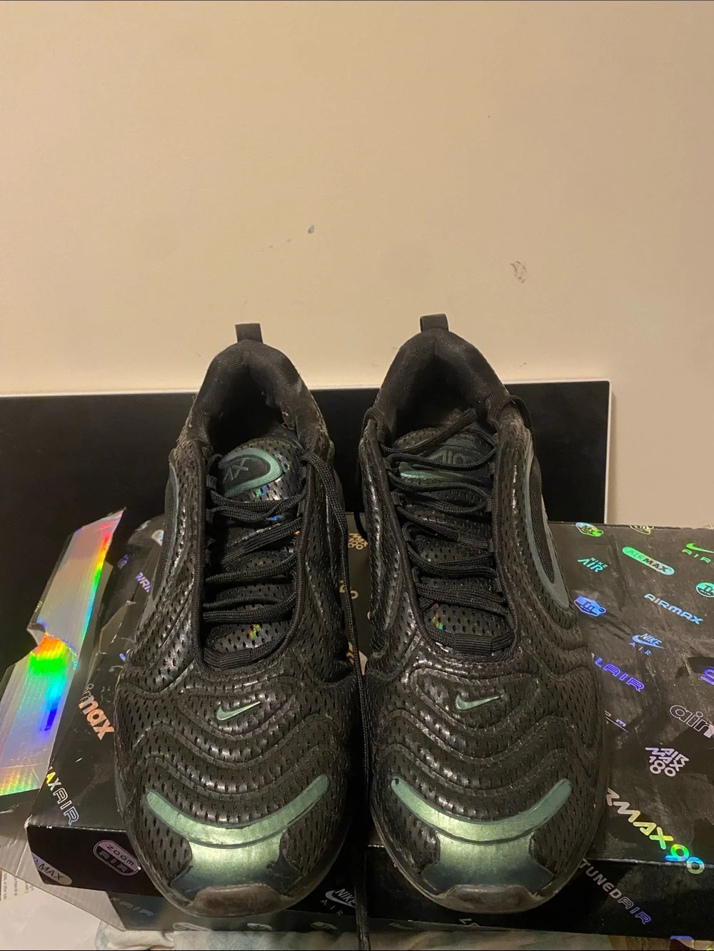 Nike Black Sneakers with Teal Trim